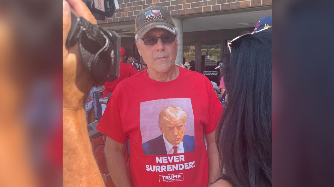 South Dakota state Rep. Phil Jensen is seen at Trump's rally in Rapid City on September 8, 2023. 